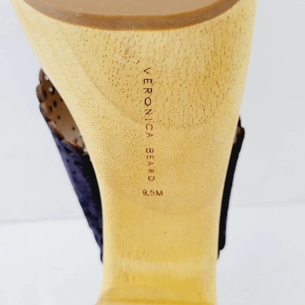 NEW Veronica Beard Gaynor Platform Sandals In Eclipse Navy Size 9.5